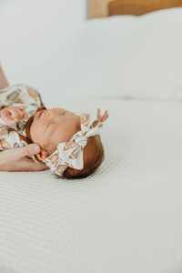 COPPER PEARL: BLITZ KNIT HEADBAND BOW