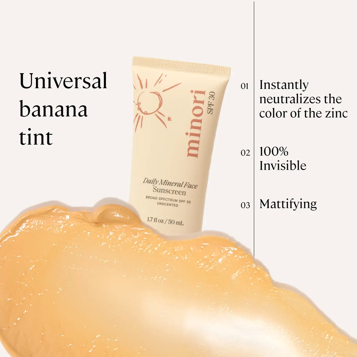 MINORI: DAILY MINERAL FACE SUNSCREEN - SPF 30