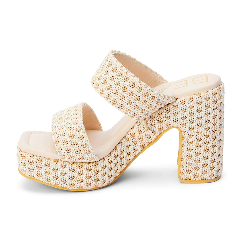 MATISSE: GEM PLATFORM HEEL - NATURAL MULTI