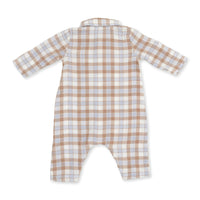 ANGEL DEAR: LONG SLEEVE POLO BUTTON DOWN ROMPER