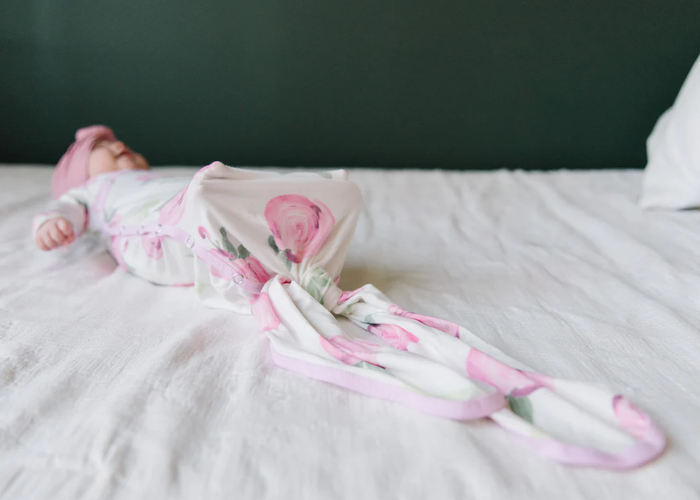 COPPER PEARL: GRACE NEWBORN KNOTTED GOWN