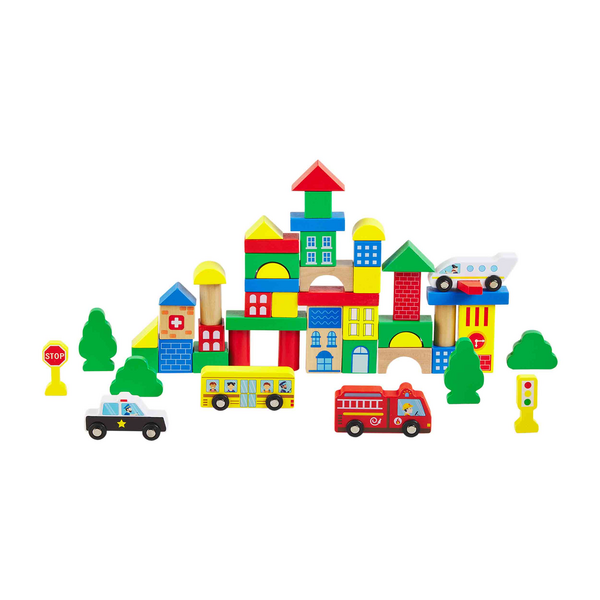 MUD PIE: WOODEN CITY BLOCK SET (50-PIECE)