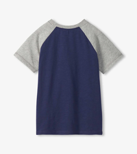HATLEY: BIG CATCH RAGLAN T-SHIRT - GREY/NAVY