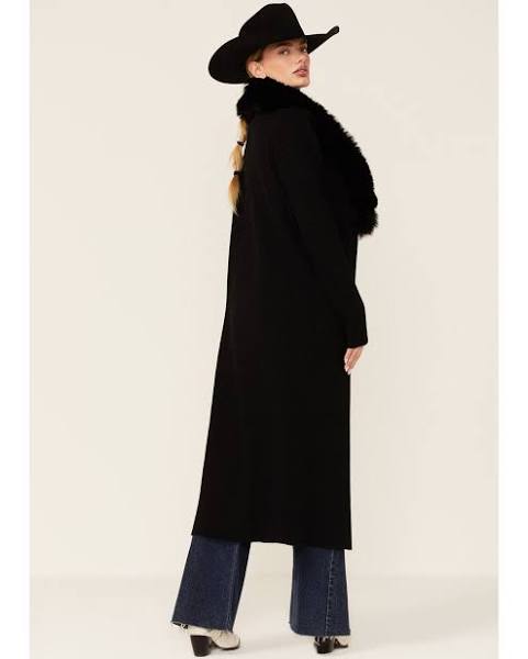 SHOW ME YOUR MUMU: LOMBARDI LONG CARDI BLACK KNIT WITH FAUX FUR