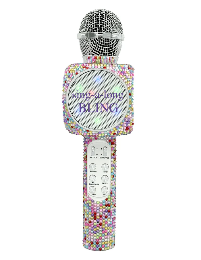 TRENDTECH: KARAOKE MICROPHONE & BLUETOOTH SPEAKER - CONFETTI BLING