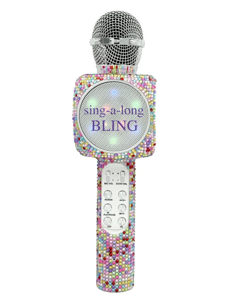 TRENDTECH: KARAOKE MICROPHONE & BLUETOOTH SPEAKER - CONFETTI BLING