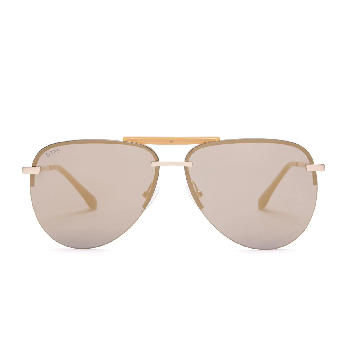 DIFF EYEWEAR: TAHOE BRUSHED GOLD GOLD MIRROR SUNGLASSES