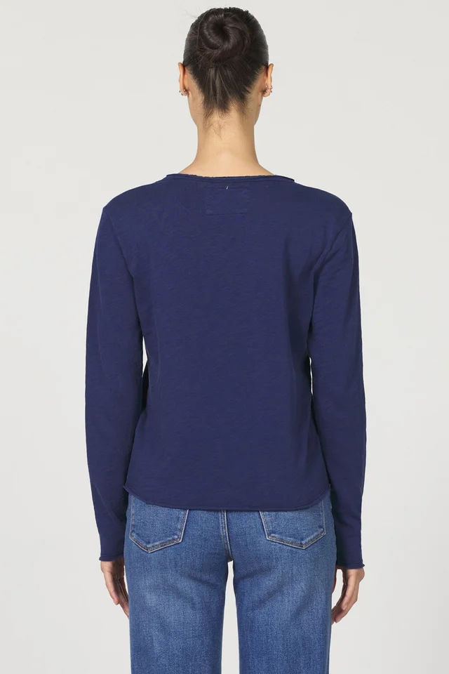 DEAR JOHN: VANYA LONG SLEEVE TEE SLUB - BLACK IRIS