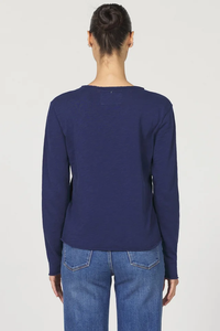 DEAR JOHN: VANYA LONG SLEEVE TEE SLUB - BLACK IRIS