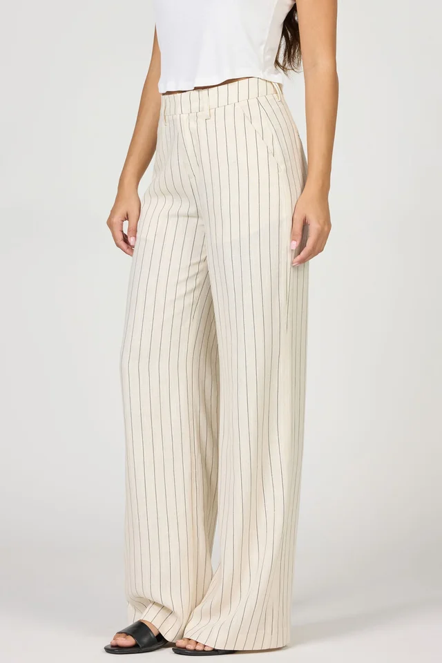 DEAR JOHN: BRANDY TROUSER PANT - CREAMY/BLACK STRIPE