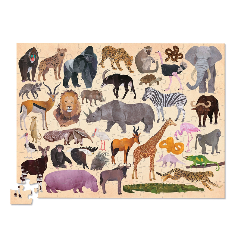 CROCODILE CREEK: 100-PIECE PUZZLE - 36 WILD ANIMALS