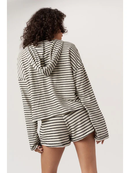 PROJECT SOCIAL T: HOMETOWN TEXTURE STRIPED HOODIE AND SHORT SET