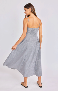 SAGE THE LABEL: BOARDWALK MIDI DRESS - BLACK/WHITE GINGHAM