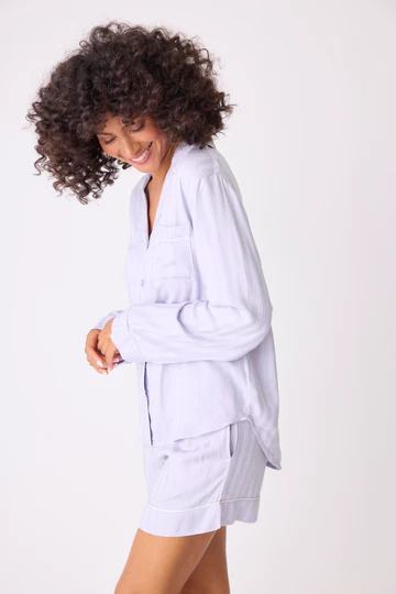 PJ SALVAGE: SUNDAY SATEEN STRIPE PJ SET