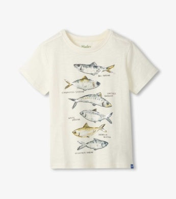 HATLEY: FISH TYPES GRAPHIC TEE - NATURAL