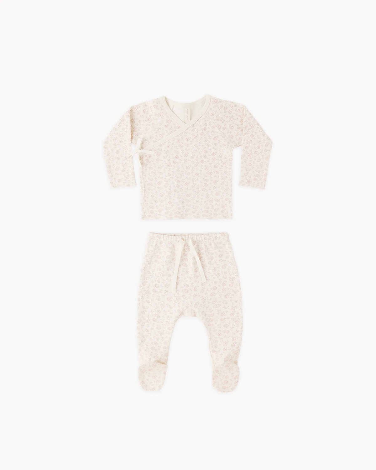 QUINCY MAE WRAP TOP + FOOTED PANT SET || DITSY