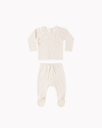 QUINCY MAE WRAP TOP + FOOTED PANT SET || DITSY