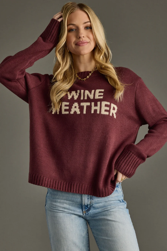 PANACHE APPAREL: WINE WEATHER SWEATER