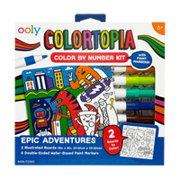 OOLY: COLORTOPIA COLOR BY NUMBER PAINT MARKER KIT - EPIC ADVENTURES