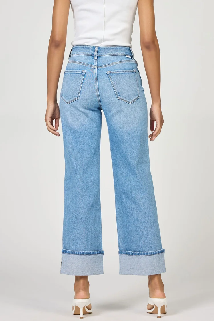 DEAR JOHN: HOLLY HIGH RISE STRAIGHT LEG CUFFED JEANS - WINSLOW