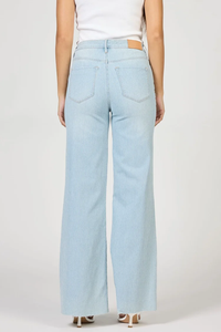 DEAR JOHN: FIONA HIGH RISE WIDE LEG CUT OFF HEM JEAN - RAILROAD STRIPES