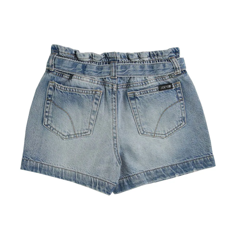 JOE'S JEANS: ALINA PAPERBAG TIE-WAIST JEAN SHORT - BLEACH WASH