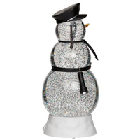 CONFETTI LITES LIGHTED SWIRL POLICE SNOWMAN WITH HAT & FLASHLIGHT