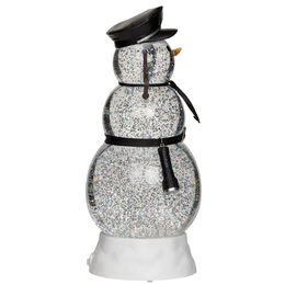 CONFETTI LITES LIGHTED SWIRL POLICE SNOWMAN WITH HAT & FLASHLIGHT