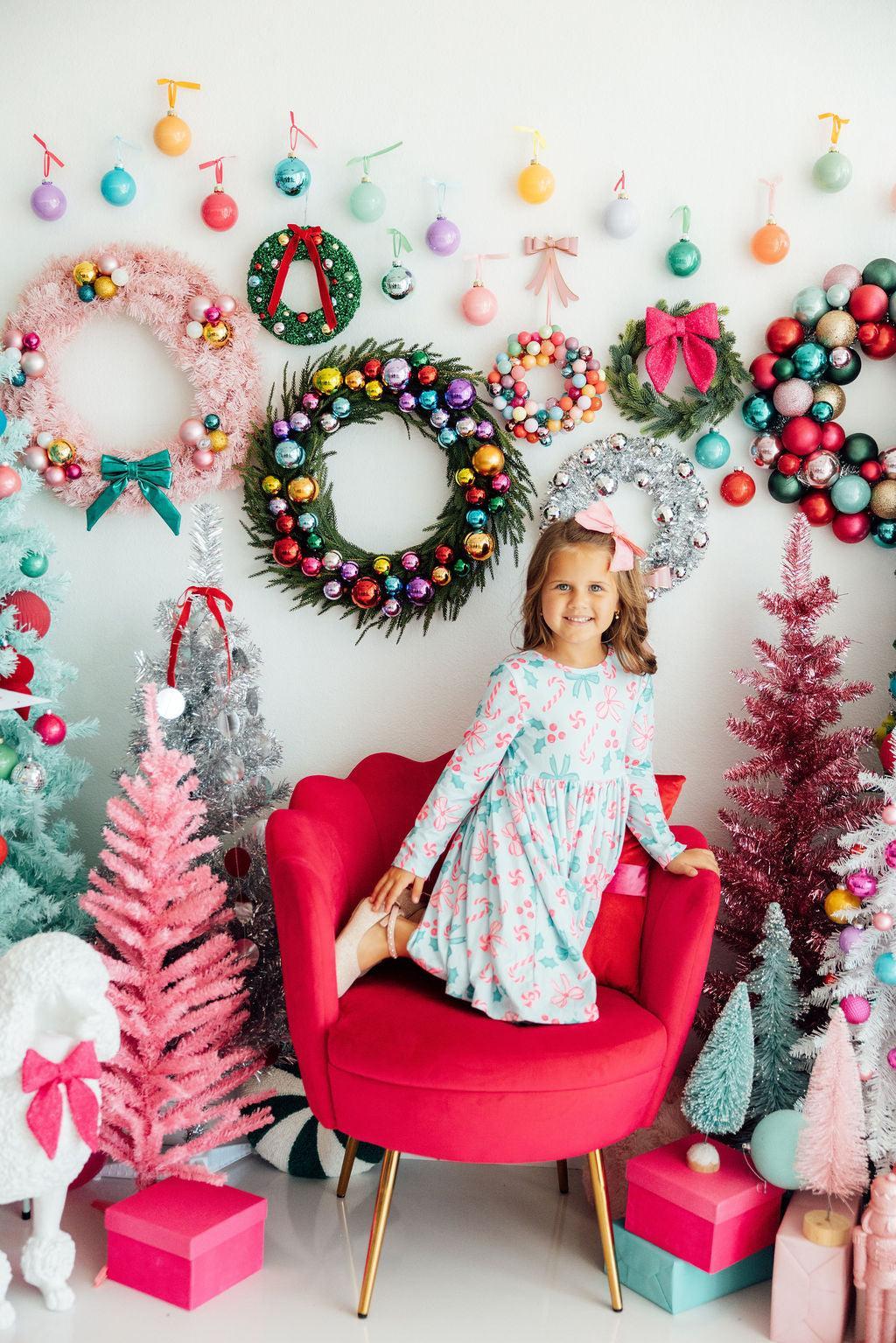 MILA & ROSE: CHRISTMAS CHEER LONG SLEEVE POCKET TWIRL DRESS