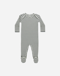 QUINCY MAE: RIBBED FOOTIE || INDIGO STRIPE