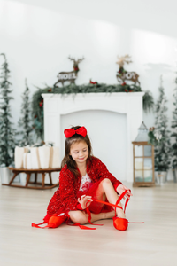 MILA & ROSE: RED VELVET SEQUIN JACKET