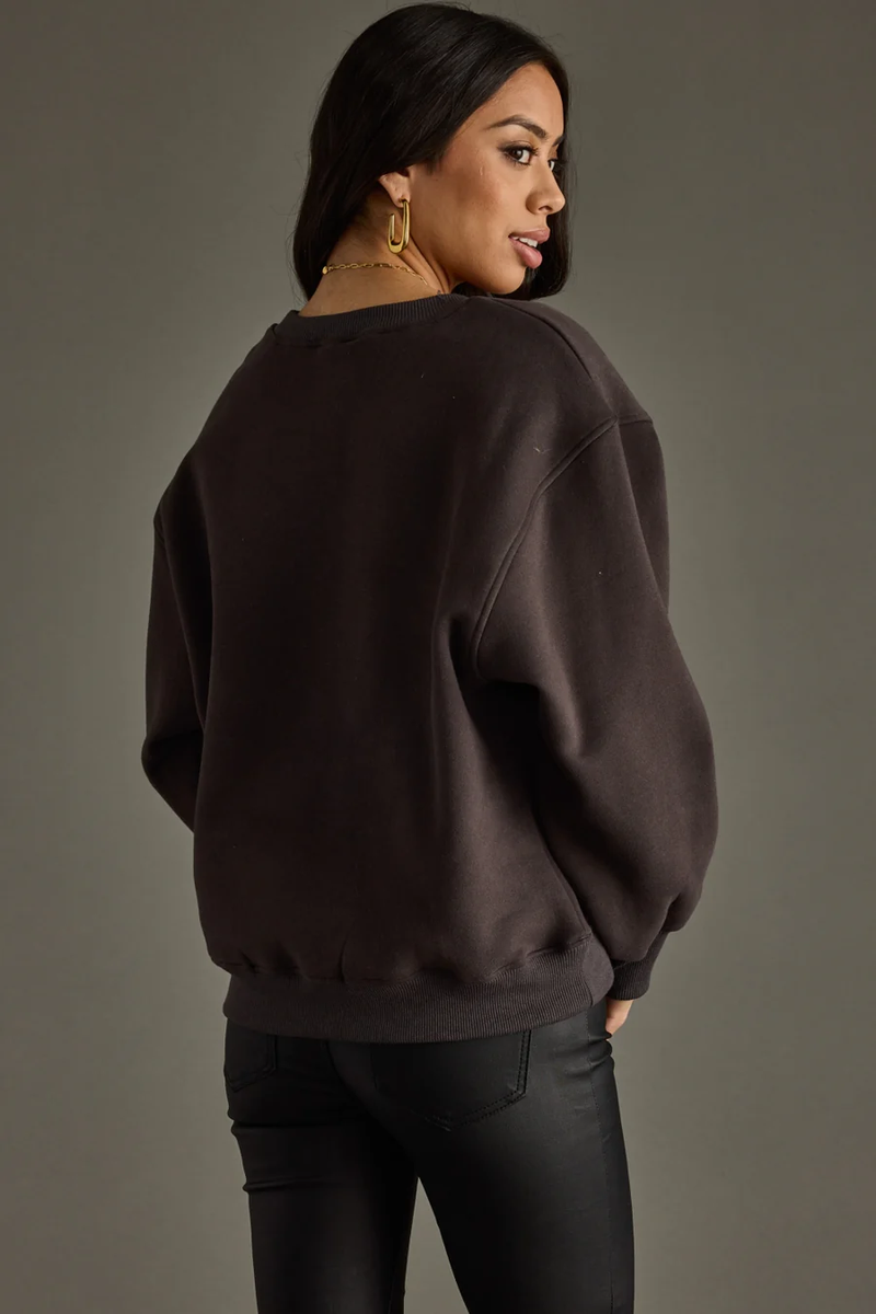 PANACHE: 'COWBOYS & WHISKEY' SWEATSHIRT- CHARCOAL