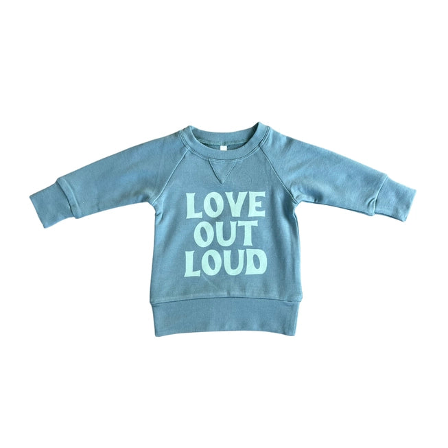 BABYSPROUTS: LOVE OUT LOUD RAGLAN SWEATSHIRT