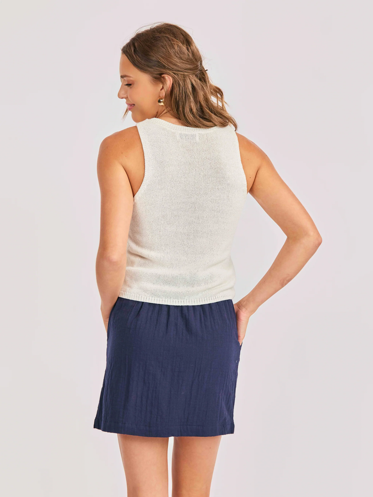 SADIE & SAGE: AMERICAN SPIRIT SWEATER TANK - IVORY
