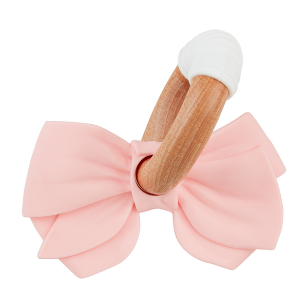 MUD PIE: PINK BOW SILICONE RING TEETHER