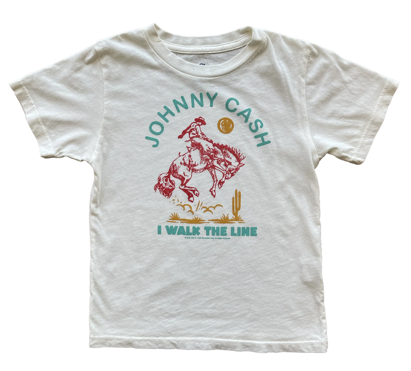 ROWDY SPROUT: JOHNNY CASH I WALK THE LINE TEE - VINTAGE WHITE