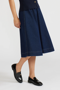 LUCY PARIS: NULA DENIM SKIRT - DARK BLUE
