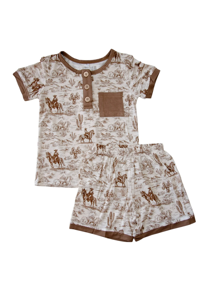 ROCKIN ROYALTY: LEVI TRAILS BAMBOO 2-PIECE TODDLER PAJAMA SET