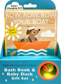 ROW, ROW, ROW YOUR BOAT BATH BOOK & BABY DUCK GIFT SET