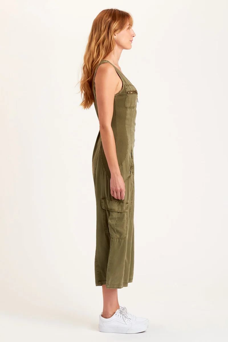 XCVI: HEWITT HOODED JUMPSUIT - LEAFY GREEN