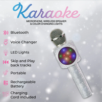 TRENDTECH: KARAOKE MICROPHONE & BLUETOOTH SPEAKER - SILVER BLING