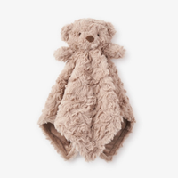 ELEGANT BABY: PLUSH BEAR BABY SECURITY BLANKET - 15" X 15"