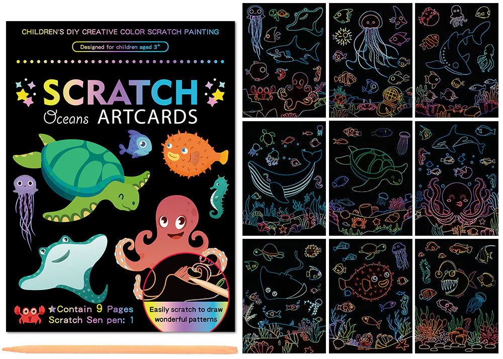 SCRATCH ART CARDS - OCEAN