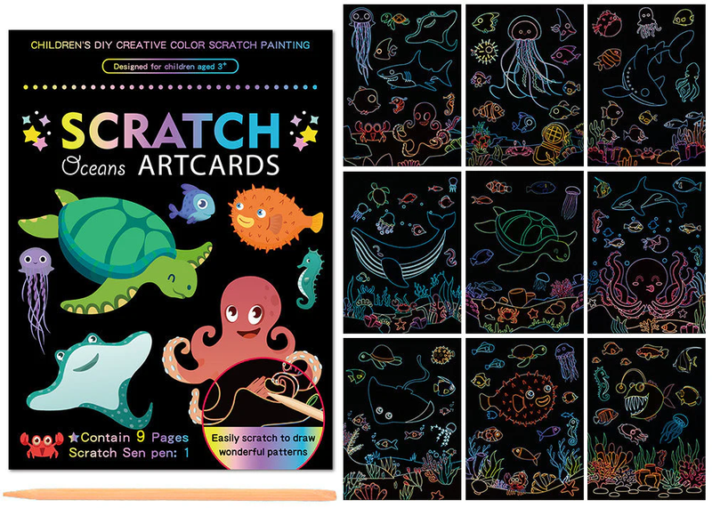 SCRATCH ART CARDS - OCEAN
