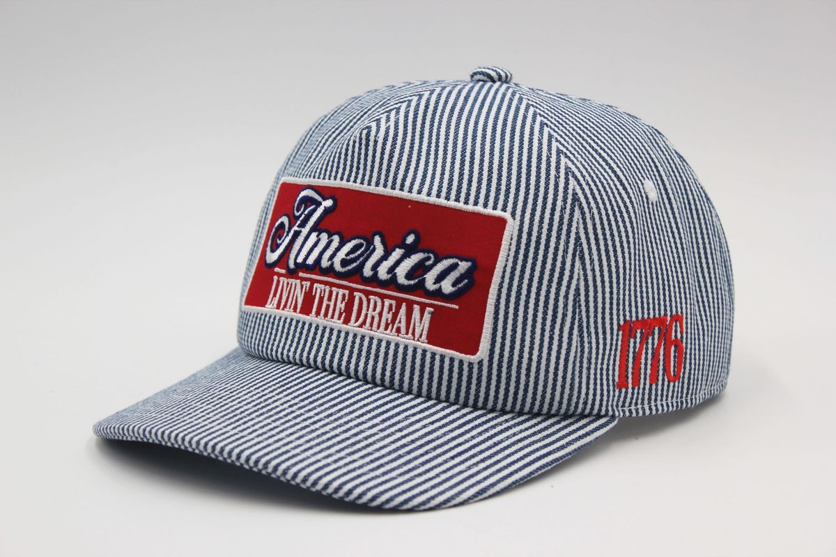LIVIN THE DREAM SNAPBACK HAT - NAVY/WHITE STRIPE