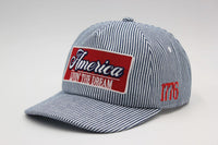 LIVIN THE DREAM SNAPBACK HAT - NAVY/WHITE STRIPE