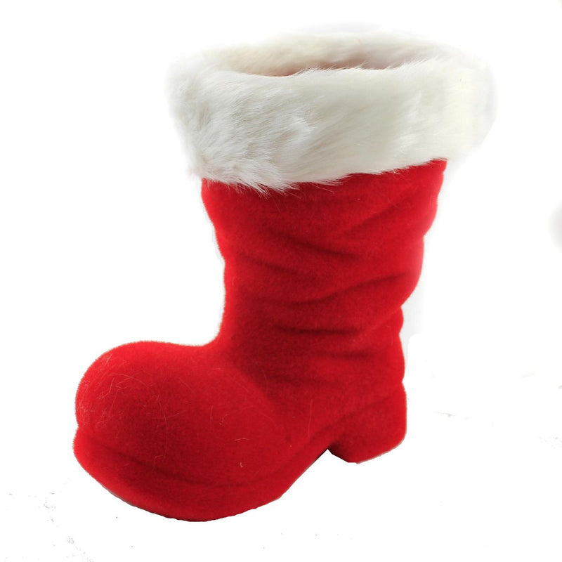 FLOCKED RED SANTA BOOT