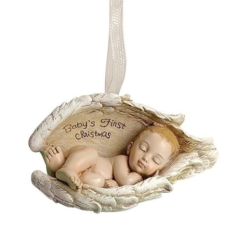 BABY IN WINGS ORNAMENT BABY'S FIRST XMAS