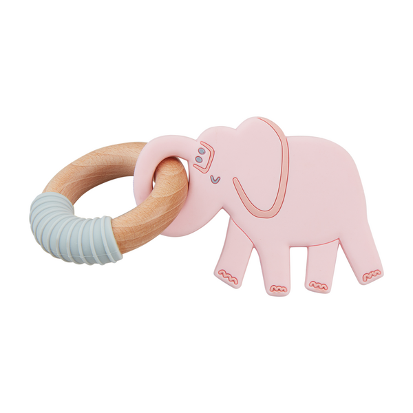 MUD PIE: PINK ELEPHANT RING TEETHER