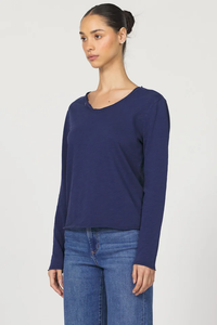 DEAR JOHN: VANYA LONG SLEEVE TEE SLUB - BLACK IRIS